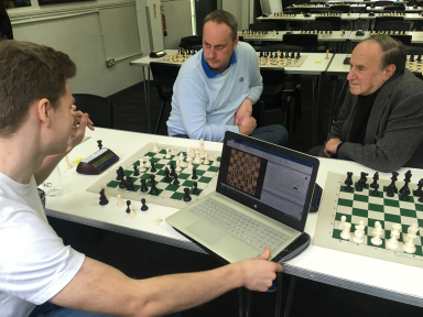 Stephen Meek and IMs Jim Sherin and Joseph McPhillips getting some more analysis in over lunch.