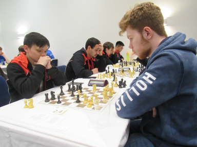 Wei-Hao and Samy playing on boards 1 and 3 for University of the West of England.