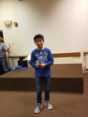 Toby Kan won the junior prize in the Open with 3/6.