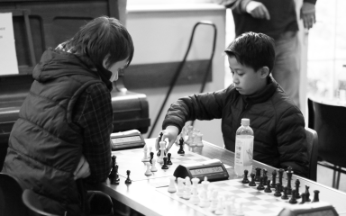 Toby against Max Walke in round two was a hard fought draw.